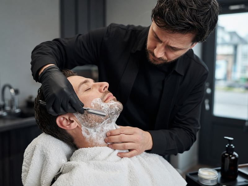 Hot towel shave at Barbershop Keenwharf